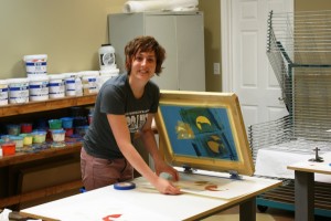 Artist hard at work